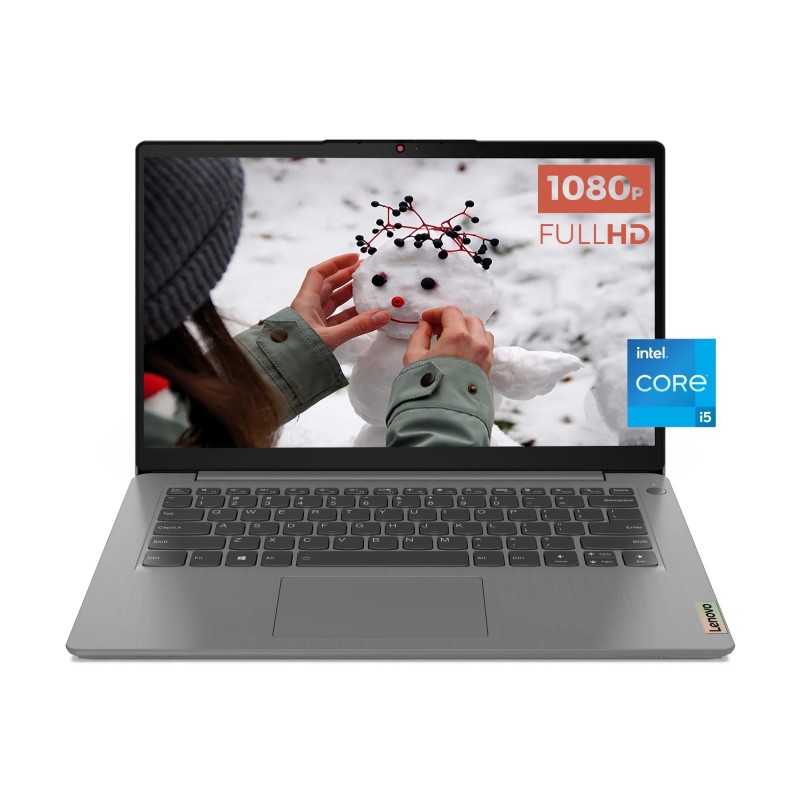 Lenovo IdeaPad 3i 14" Full HD Laptop, Intel Core i5-1155G7, 4 cores, 8GB RAM DDR4, 512GB SSD, Intel Iris Xe Graphics, Fingerprint Reader, Wi-Fi 6, Artic Grey, Windows 11 Home, EAT Mouse pad